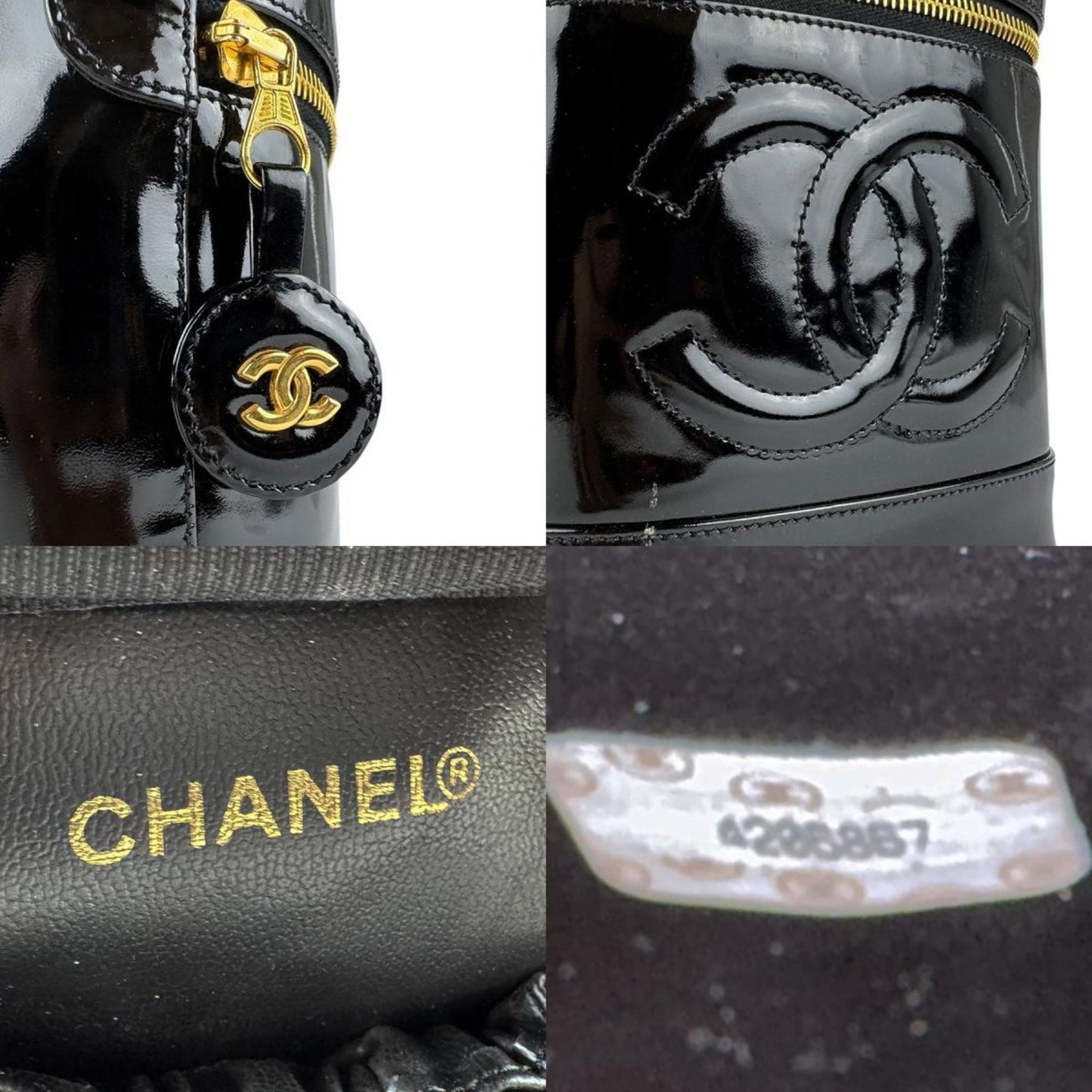 Chanel Black Patent Leather Vanity