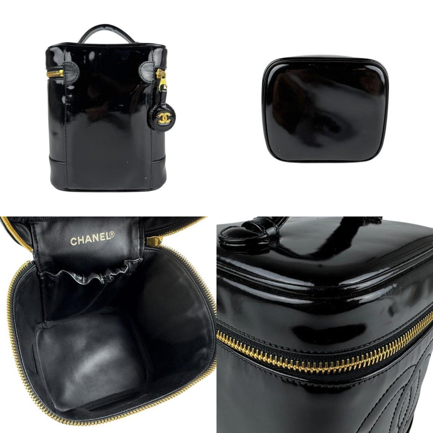 Chanel Black Patent Leather Vanity