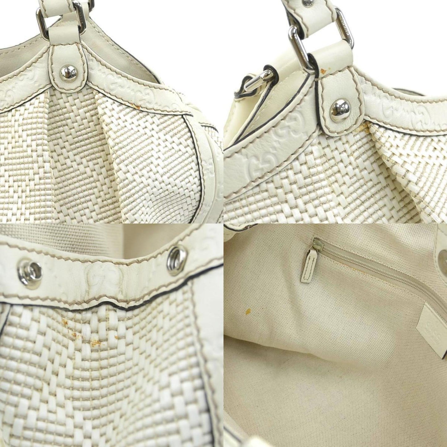 Gucci White Leather Sukey