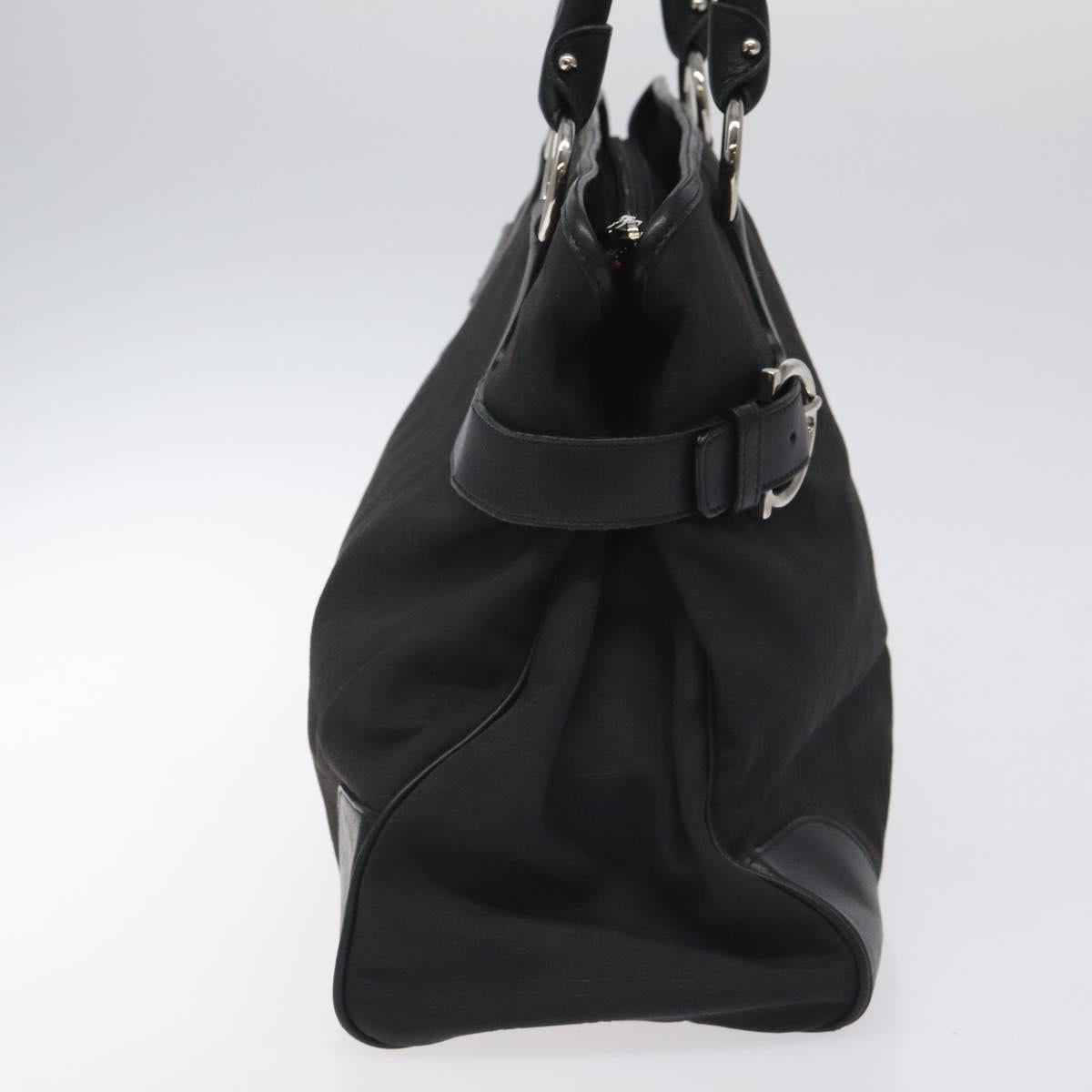 Salvatore Ferragamo Black Nylon Gancini