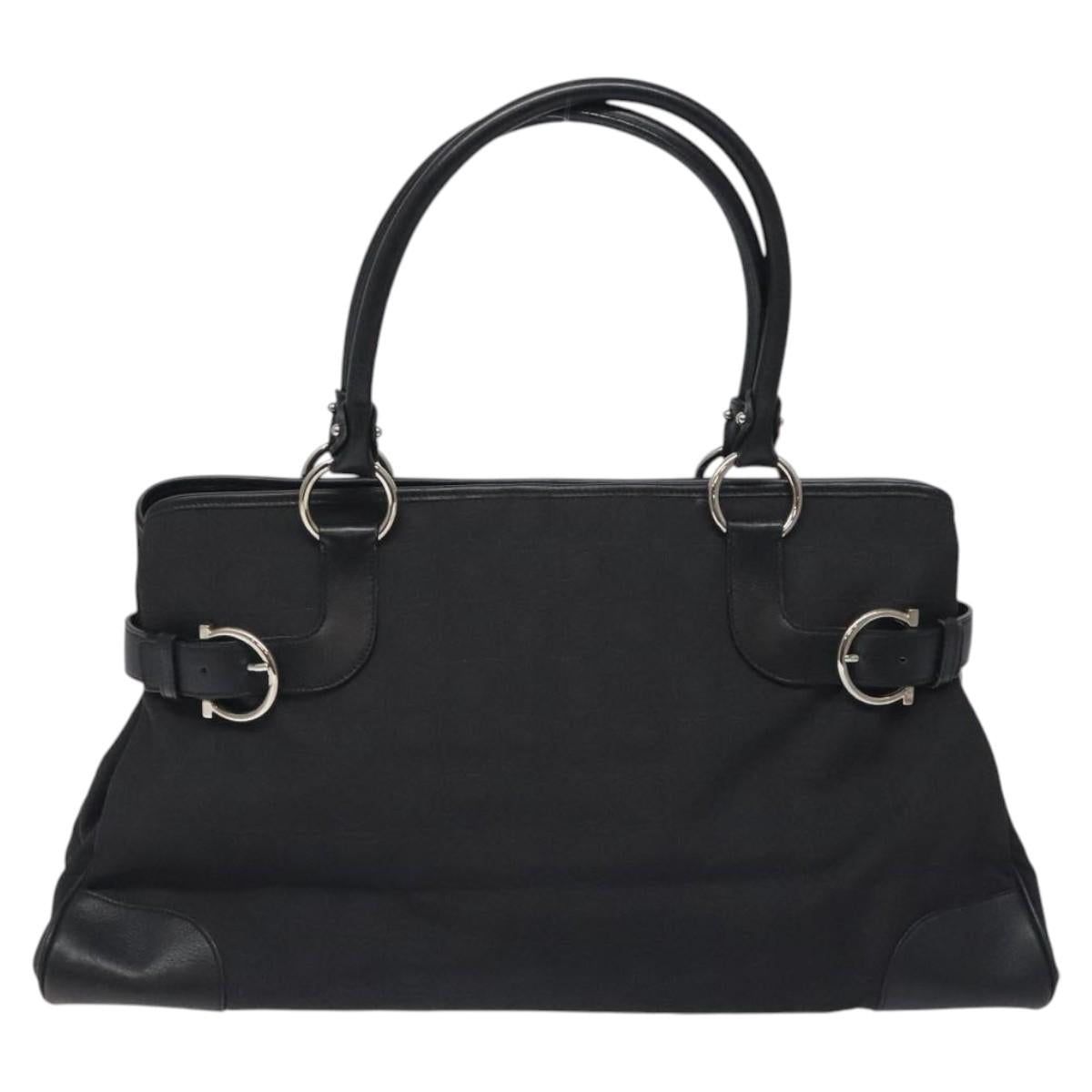 Salvatore Ferragamo Black Nylon Gancini