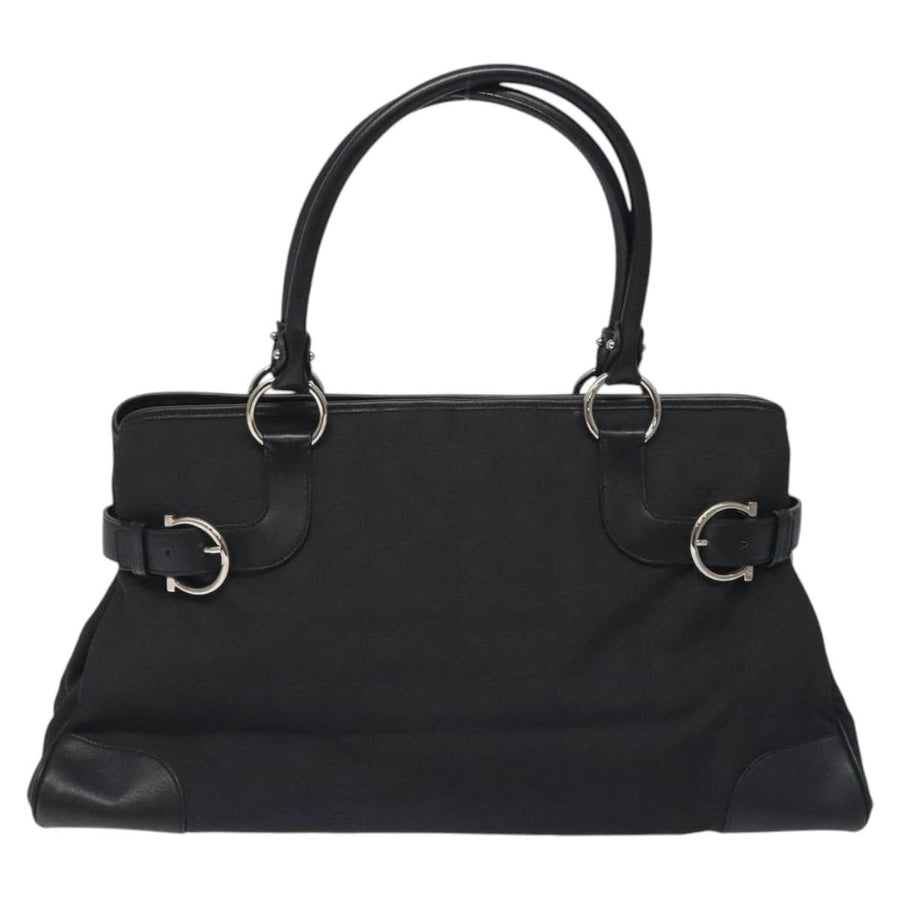 Salvatore Ferragamo Black Nylon Gancini