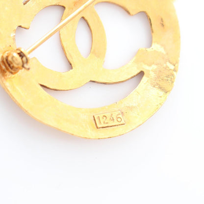 Chanel Gold Gold Plated Coco Mark