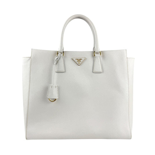 Prada White Leather Galleria