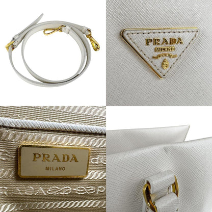 Prada White Leather Galleria