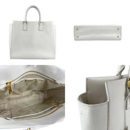 Prada White Leather Galleria
