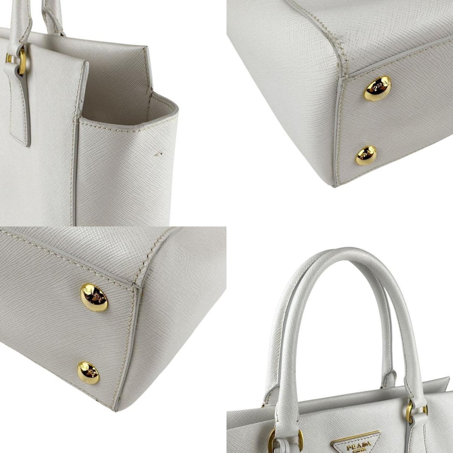 Prada White Leather Galleria