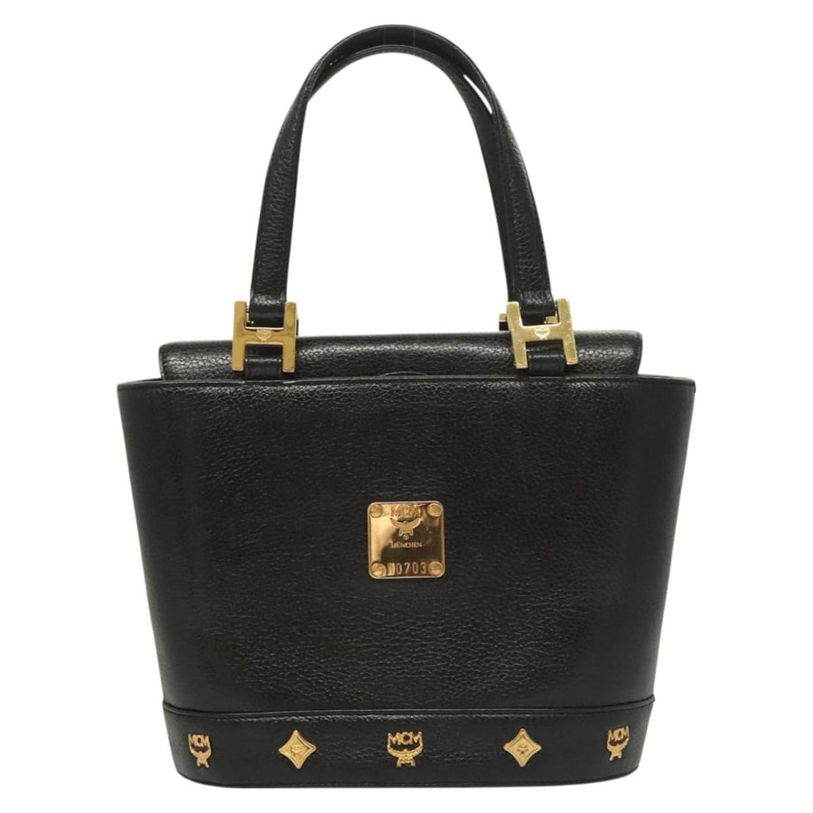 Mcm Black Leather Studded