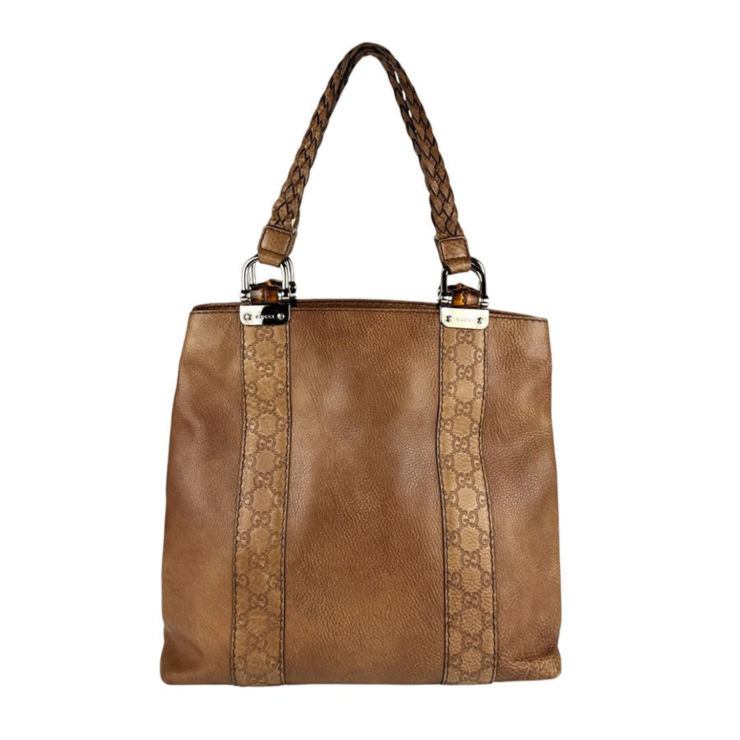Gucci Brown Leather Bamboo