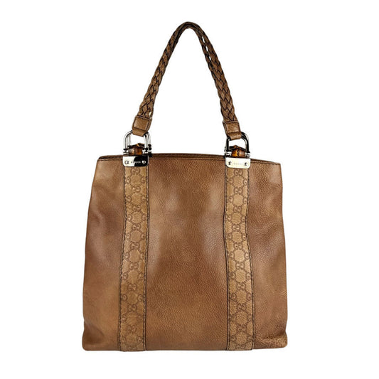 Gucci Brown Leather Bamboo