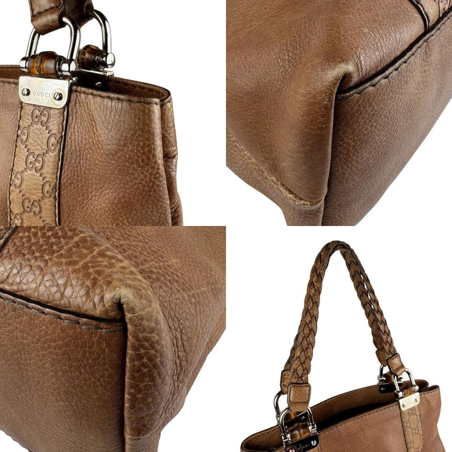 Gucci Brown Leather Bamboo