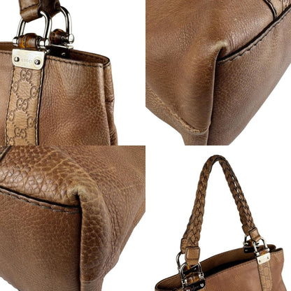 Gucci Brown Leather Bamboo