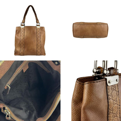 Gucci Brown Leather Bamboo