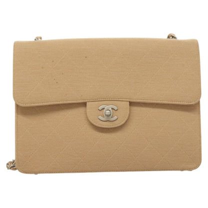 Chanel Brown Cotton Single Flap