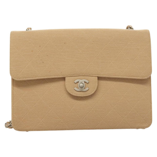 Chanel Brown Cotton Single Flap