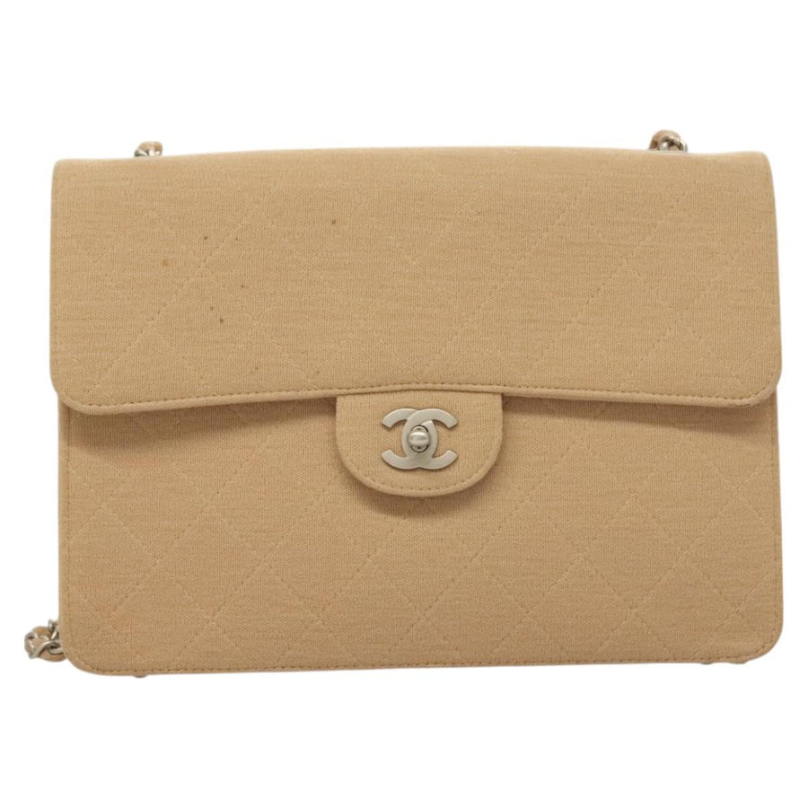 Chanel Brown Cotton Single Flap
