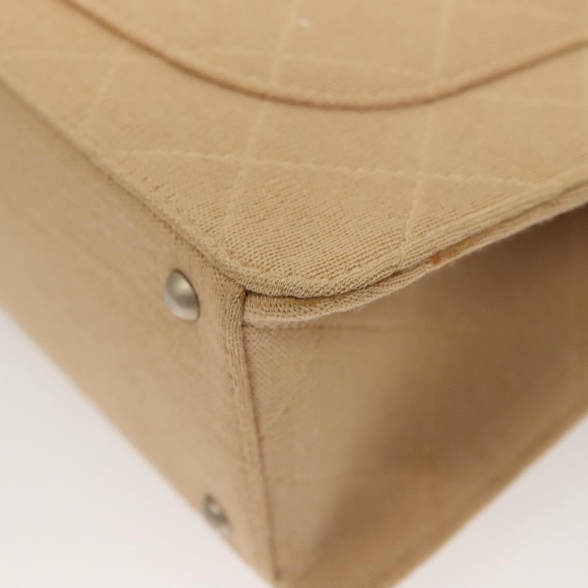Chanel Brown Cotton Single Flap