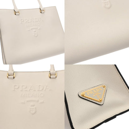 Prada White Leather Saffiano