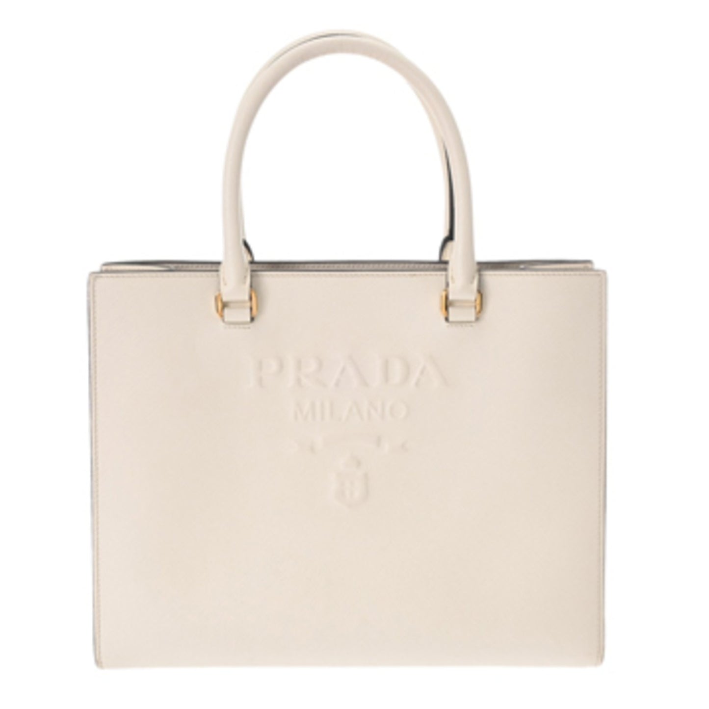 Prada White Leather Saffiano