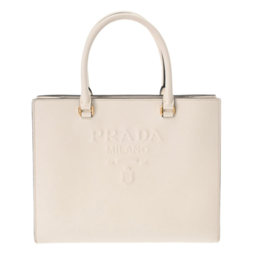 Prada White Leather Saffiano