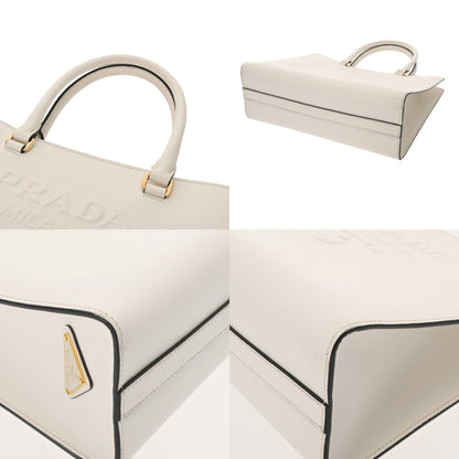Prada White Leather Saffiano