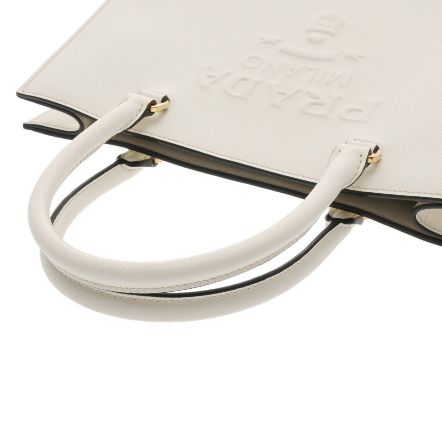 Prada White Leather Saffiano