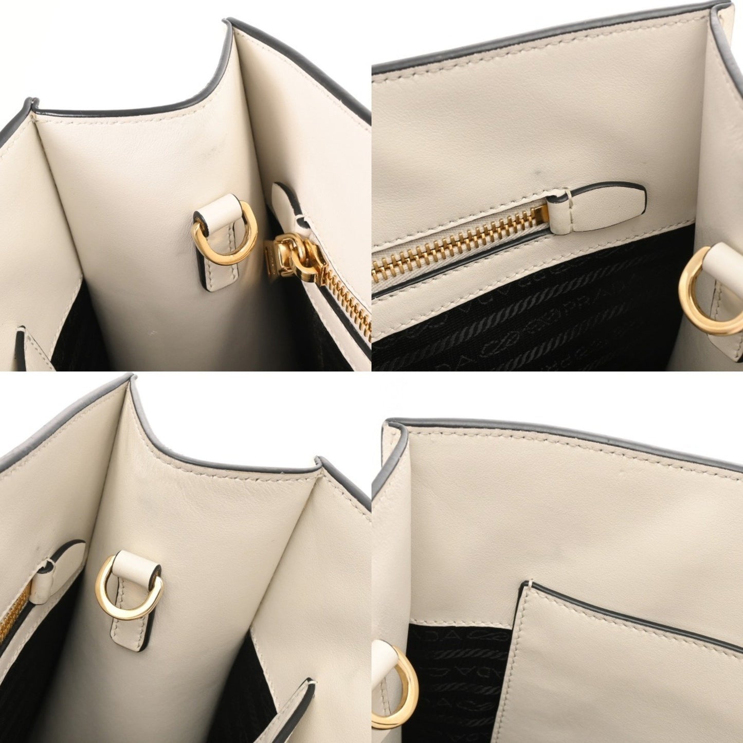 Prada White Leather Saffiano
