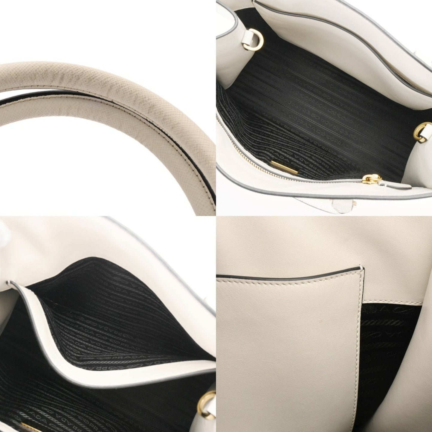 Prada White Leather Saffiano