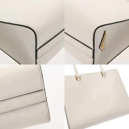 Prada White Leather Saffiano