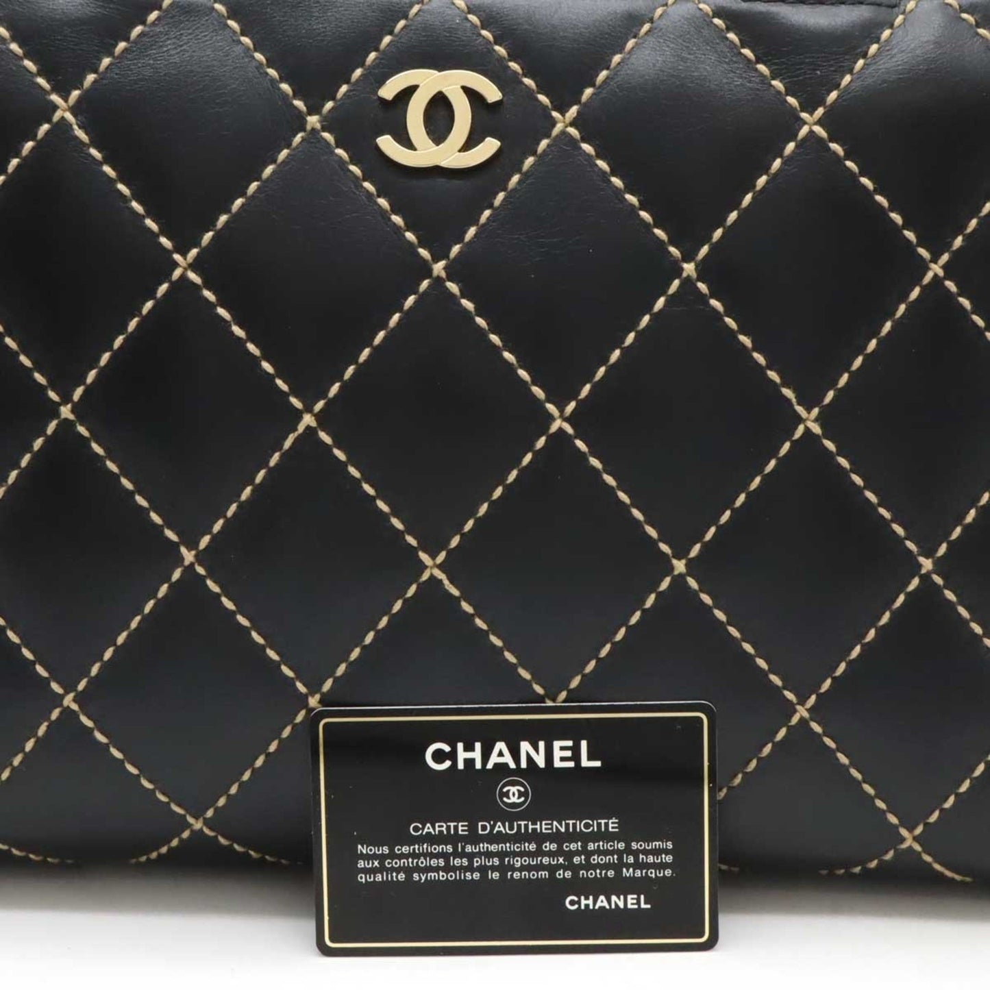 Chanel Black Leather Wild Stitch