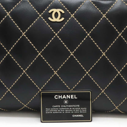 Chanel Black Leather Wild Stitch