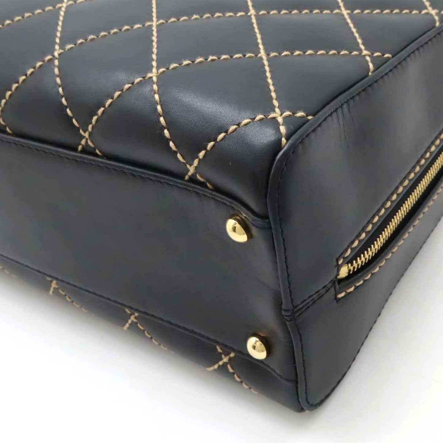 Chanel Black Leather Wild Stitch