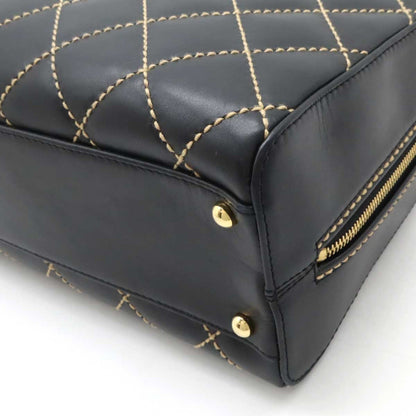 Chanel Black Leather Wild Stitch
