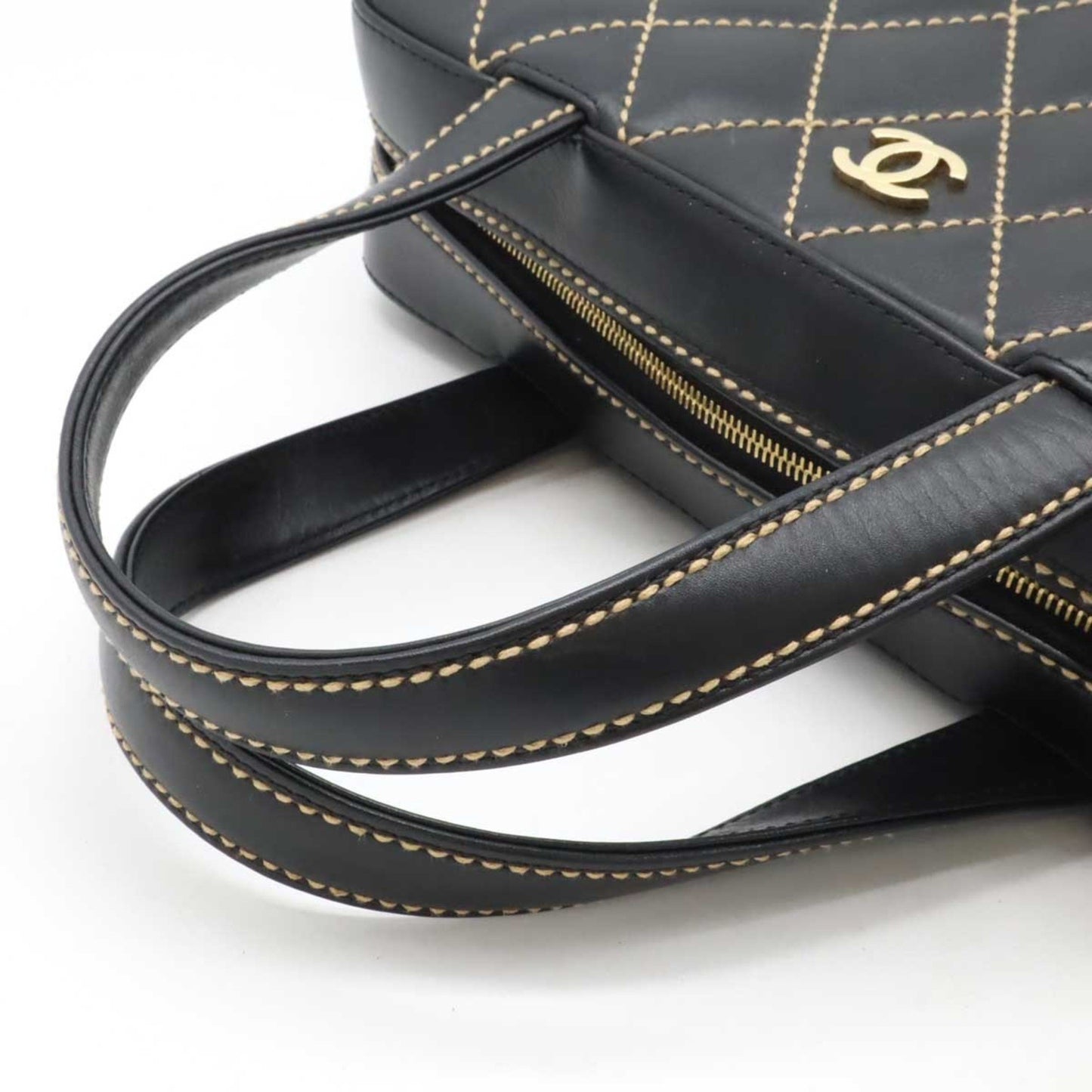 Chanel Black Leather Wild Stitch