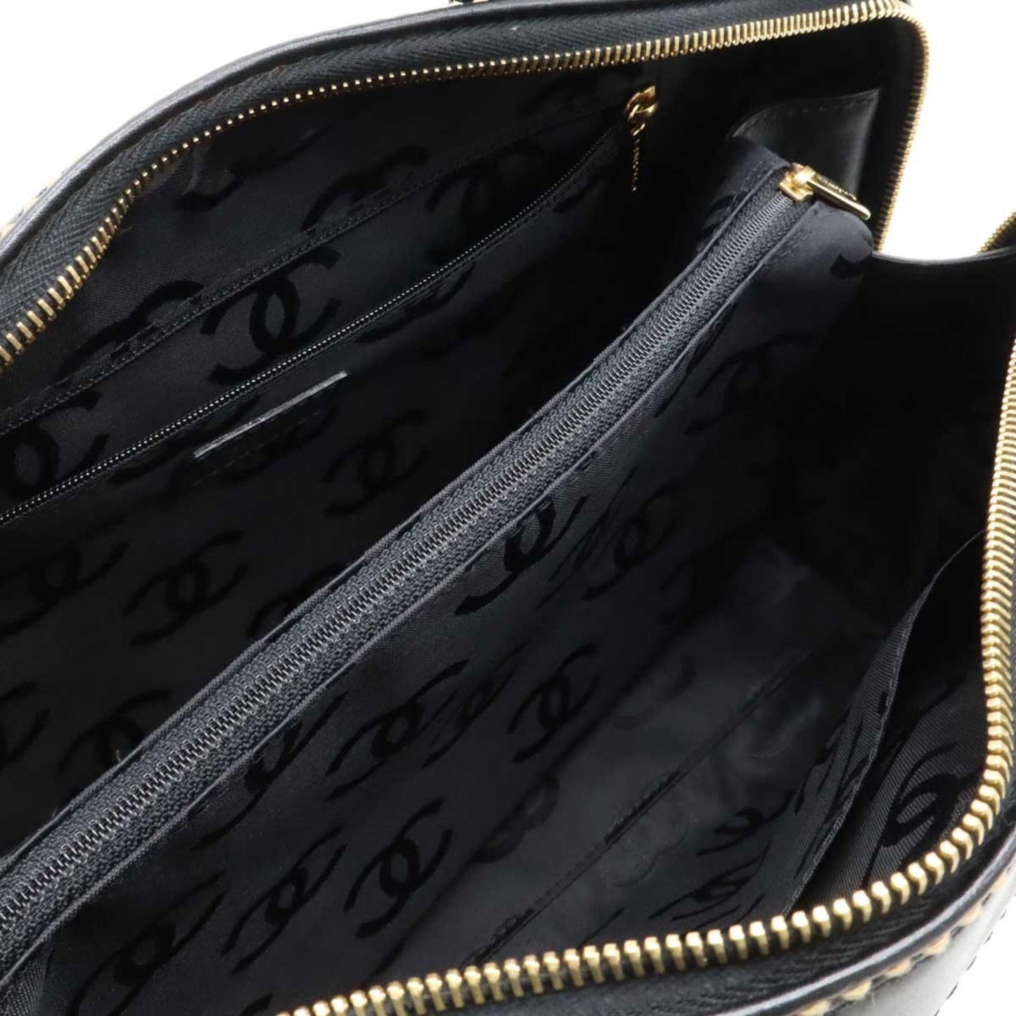 Chanel Black Leather Wild Stitch