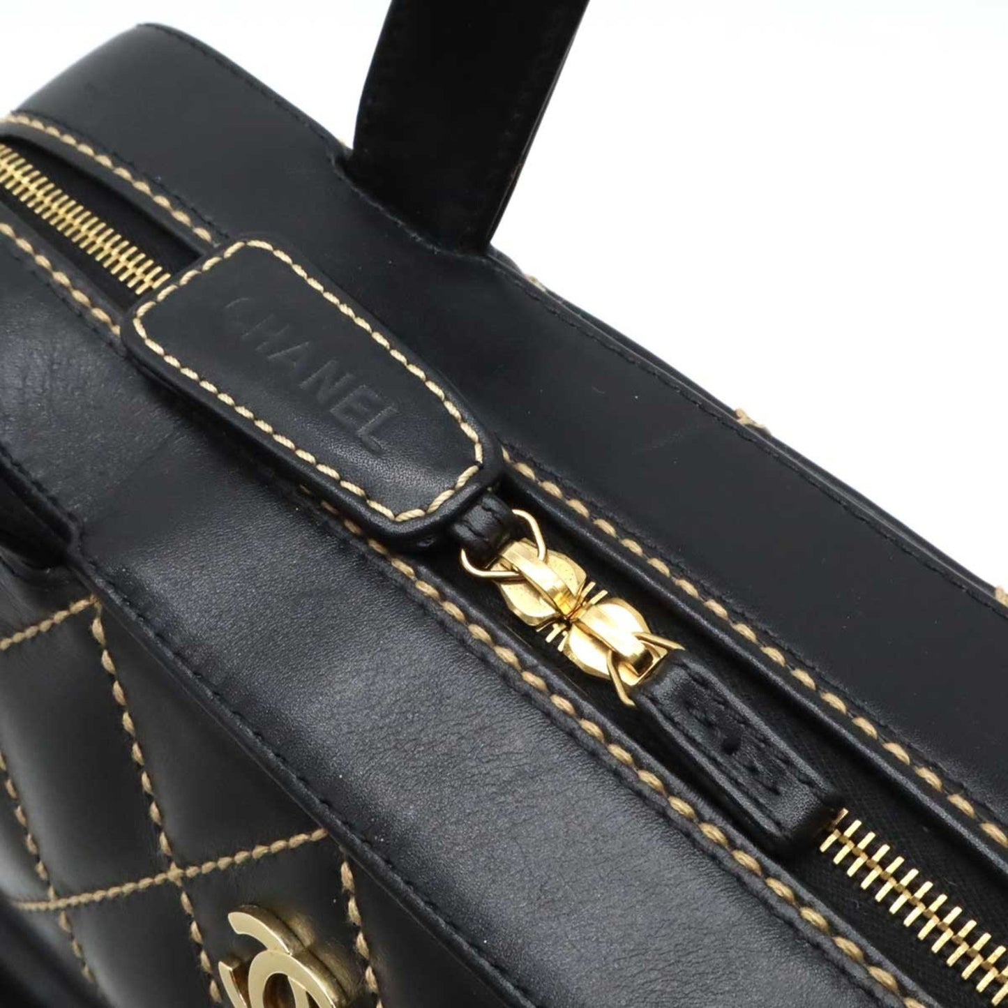 Chanel Black Leather Wild Stitch