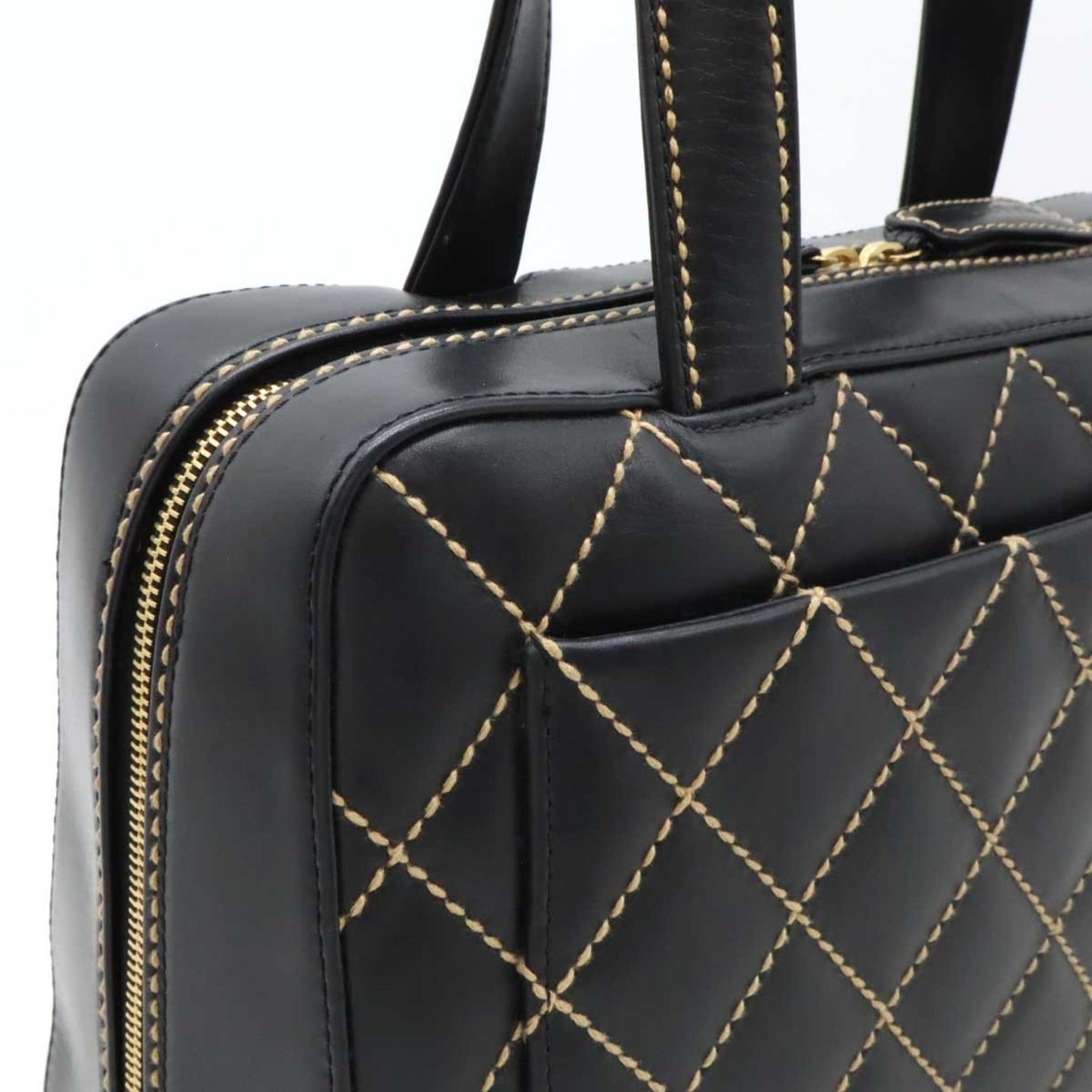 Chanel Black Leather Wild Stitch