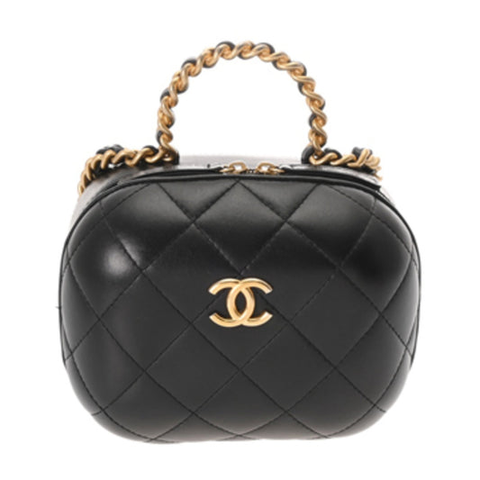 Chanel Black Leather Vanity