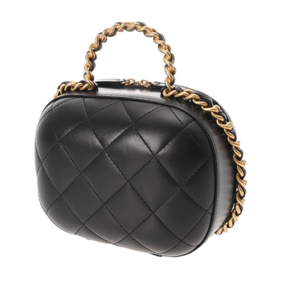 Chanel Black Leather Vanity