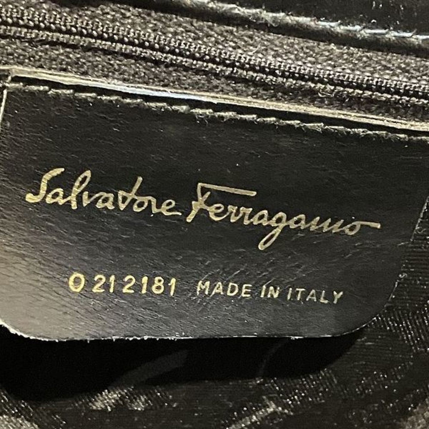 Salvatore Ferragamo Black Leather Gancini