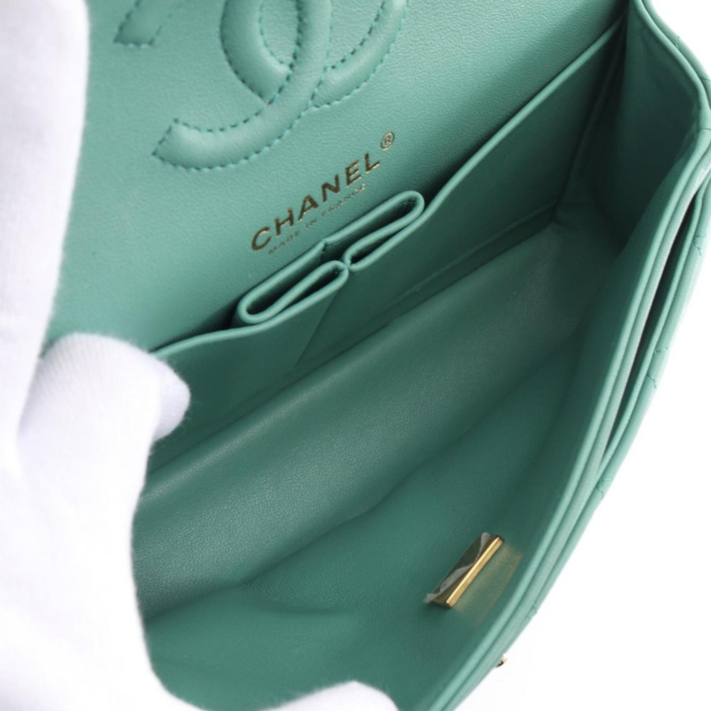 Chanel Green Leather Timeless