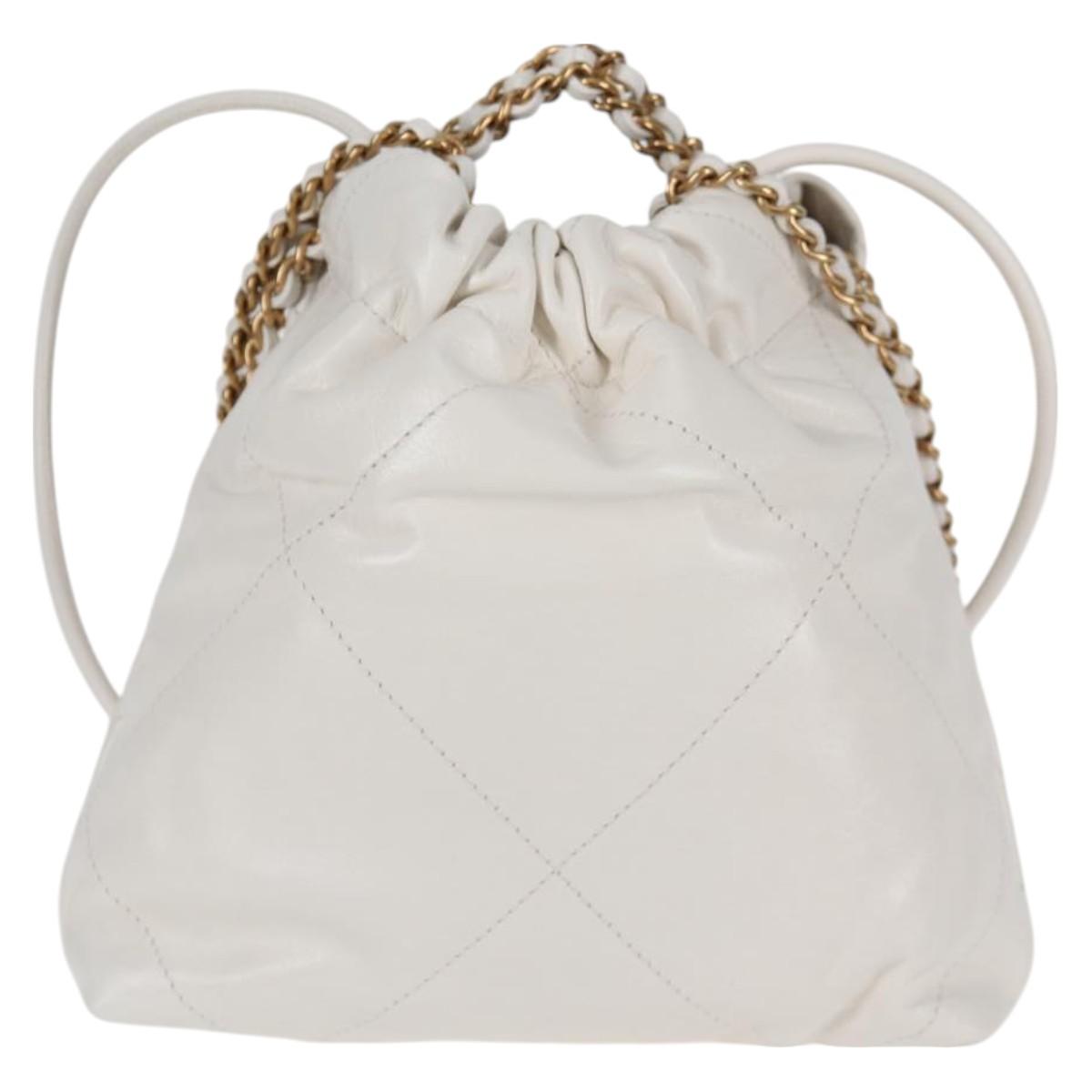 Chanel White Leather Chanel 22