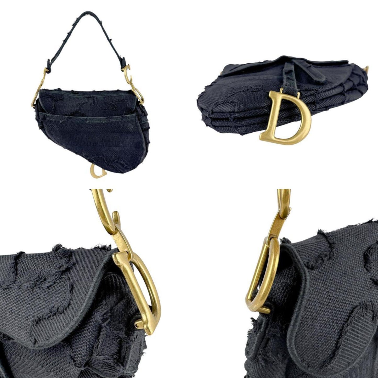 Dior Black Canvas Saddle
