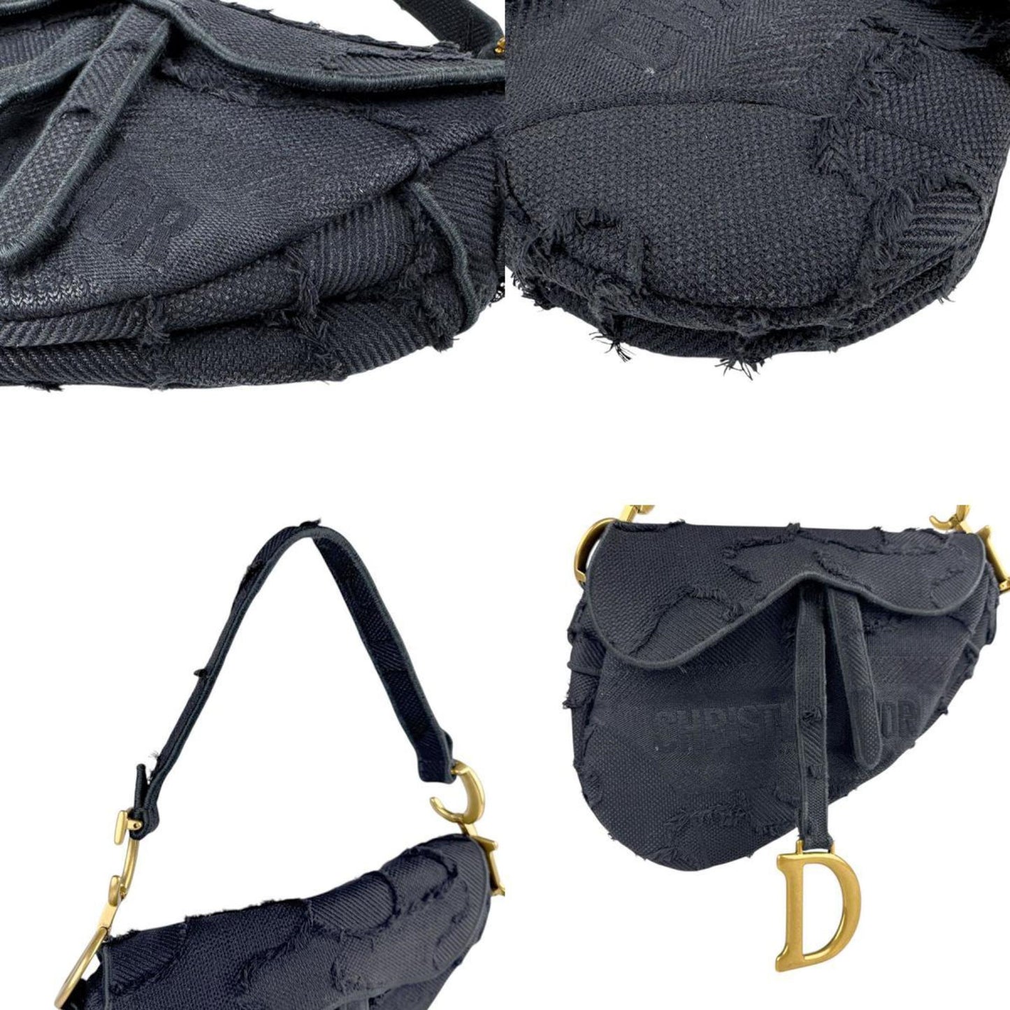 Dior Black Canvas Saddle