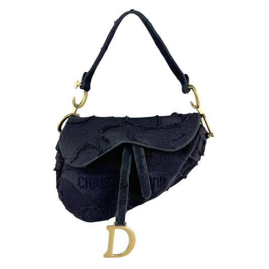 Dior Black Canvas Saddle
