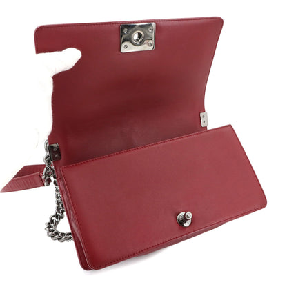 Chanel Red Leather Boy