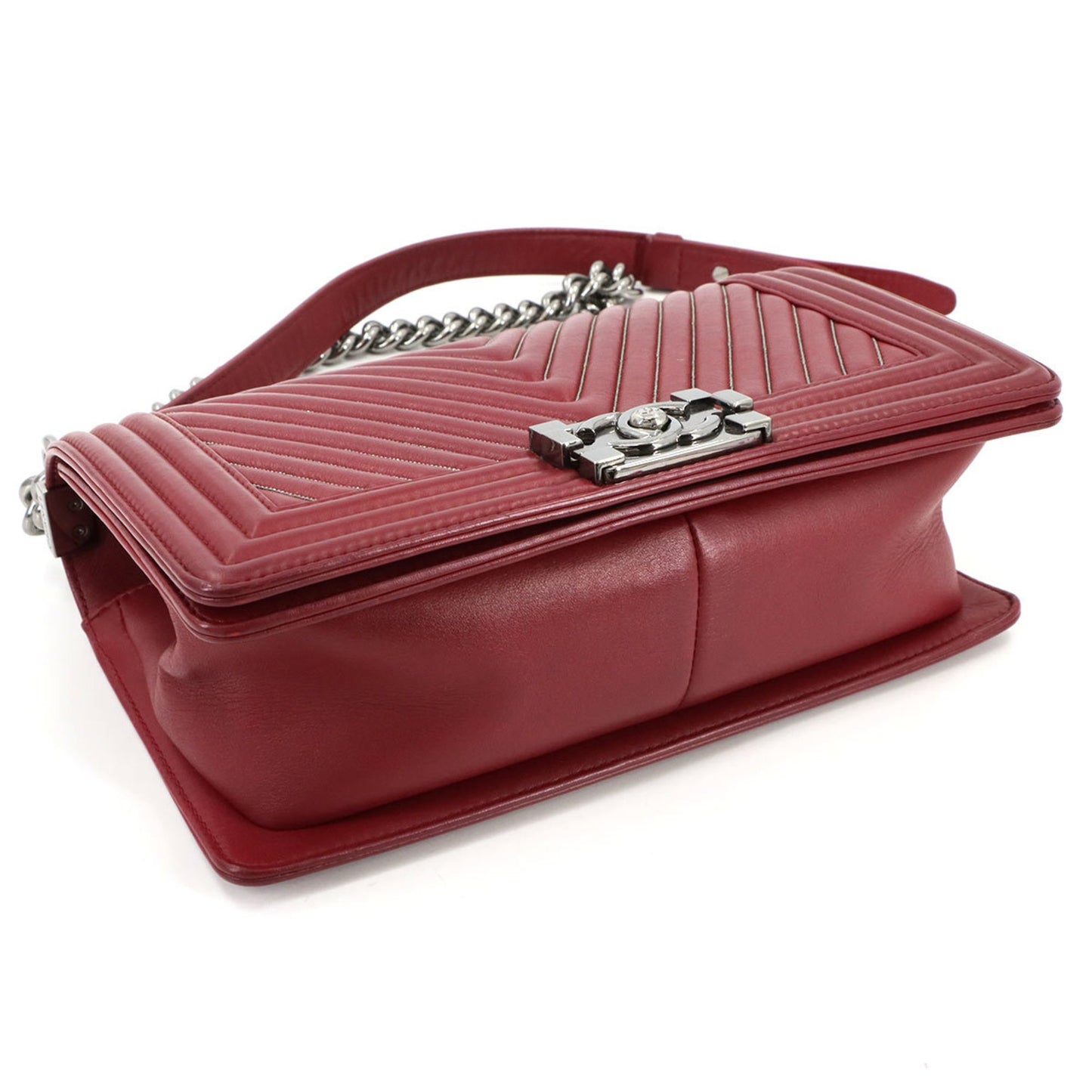 Chanel Red Leather Boy
