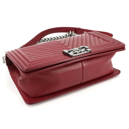 Chanel Red Leather Boy
