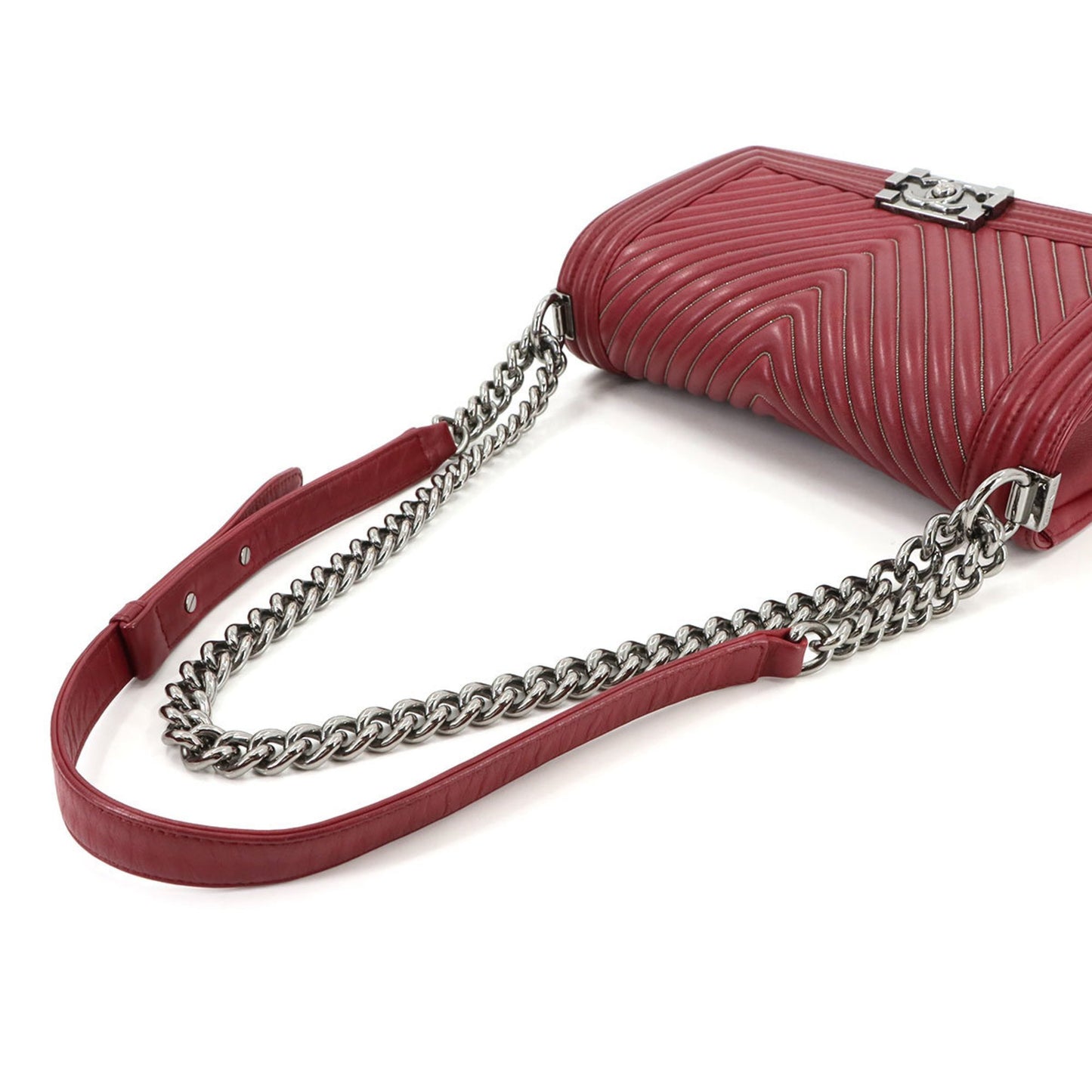 Chanel Red Leather Boy