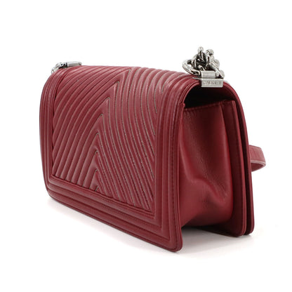 Chanel Red Leather Boy
